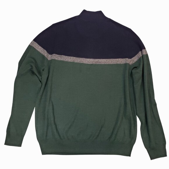 Joseph Abboud Softest Colorblock Stripe Quarter Zip Sweater Mens 2XLT - Picture 3 of 11